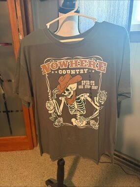 Awake Olive Graphic Tee with Rust and Cream Print